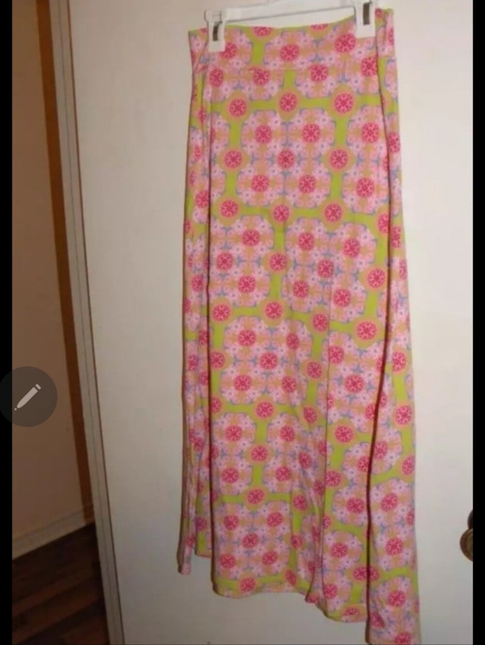 J Khaki Girls Maxi Skirt in Floral Multi Hue Pink sz L (NEW)